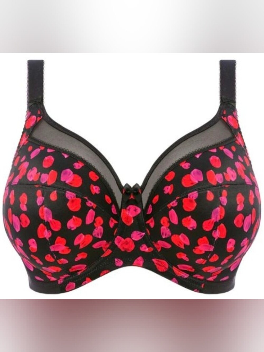 Goddess Kayla Banded Bra with Red and Pink Petal Print